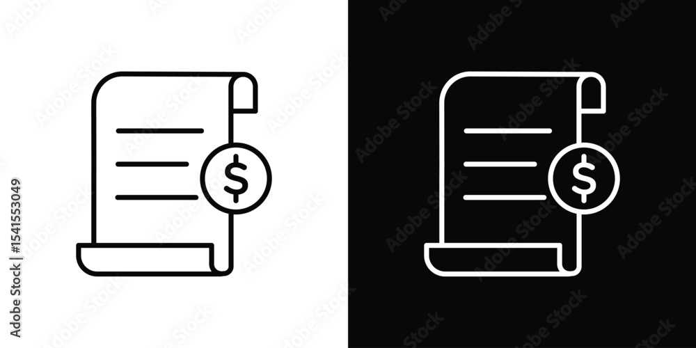 Poster payroll icon design. simple stroke line vector icon set