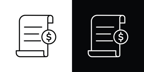 Payroll icon design. simple stroke line vector icon set