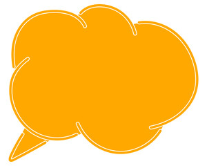 シンプルなカラーの吹き出し　雲形