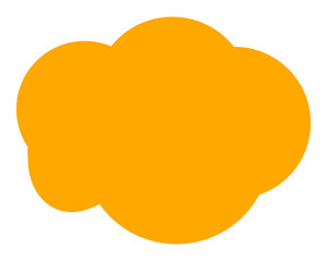 シンプルなカラーの吹き出し　雲形