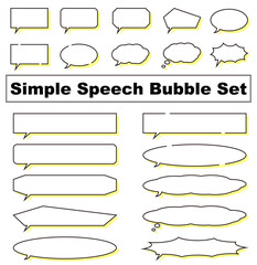 Simple Speech Bubble Icon with Yellow Shadow