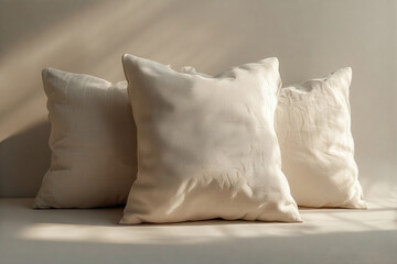 isolated background mock up template pillow in soft color