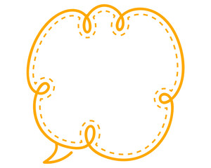 シンプルな点線付き吹き出し　雲形