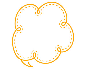 シンプルな点線付き吹き出し　雲形