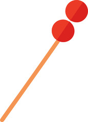 A minimalist icon showing just a skewer stick with white background.