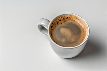 cup of coffee on the white backdrop