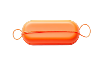 Orange oblong buoy with handles