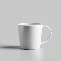 empty white cup on white background