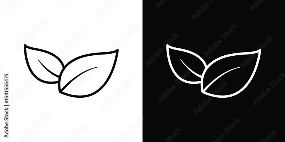 Poster leafs icon design. simple stroke line vector icon set