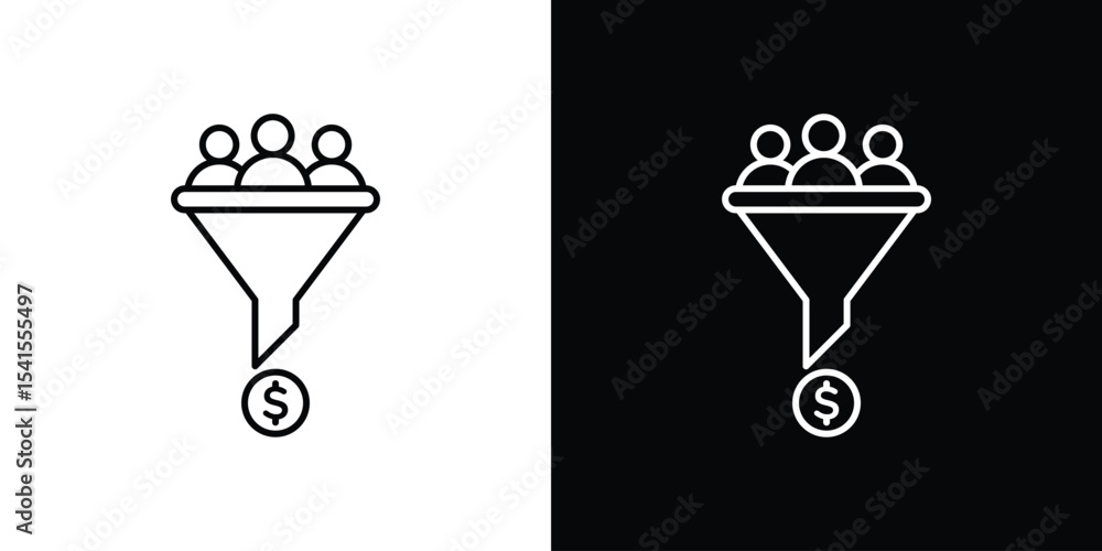 Poster lead conversion icon design. simple stroke line vector icon set