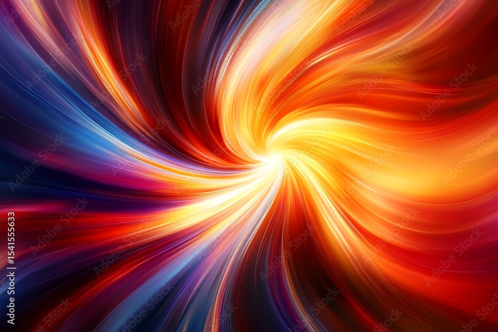 Poster abstract swirl of vibrant light and color creating a dynamic energy burst background