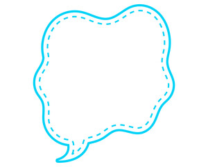 シンプルな点線付き吹き出し　柔らかい線の雲形