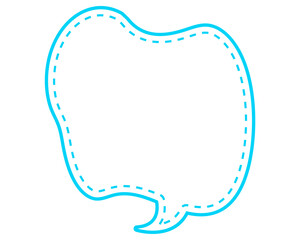 シンプルな点線付き吹き出し　柔らかい線の雲形