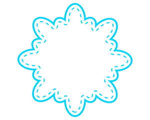 シンプルな点線付き吹き出し　雲形