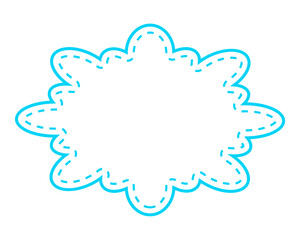 シンプルな点線付き吹き出し　雲形