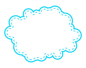 シンプルな点線付き吹き出し　雲形