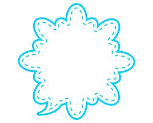 シンプルな点線付き吹き出し　雲形