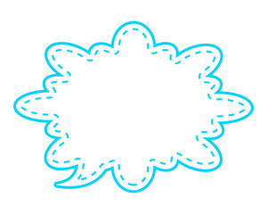 シンプルな点線付き吹き出し　雲形