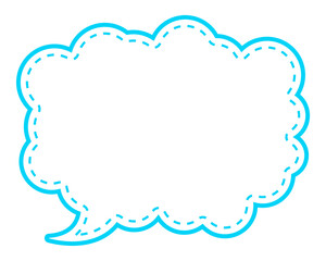 シンプルな点線付き吹き出し　雲形