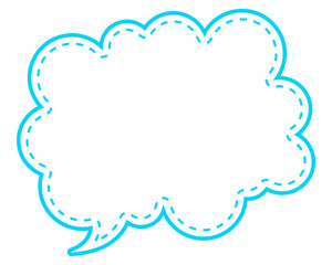 シンプルな点線付き吹き出し　雲形
