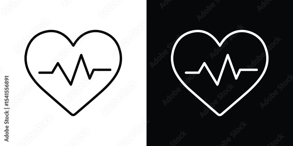 Poster heartbeat icon design. simple stroke line vector icon set