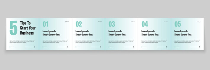 Instagram carousel template layout design for five tips sharing on social media. Linkedin carousel banner design vector template © Mina Market