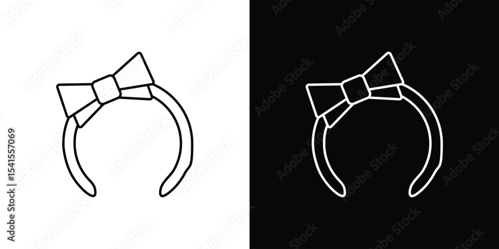 Poster headband icon design. simple stroke line vector icon set
