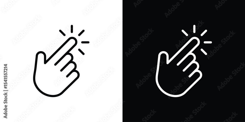 Aufkleber hand click icon design. simple stroke line vector icon set
