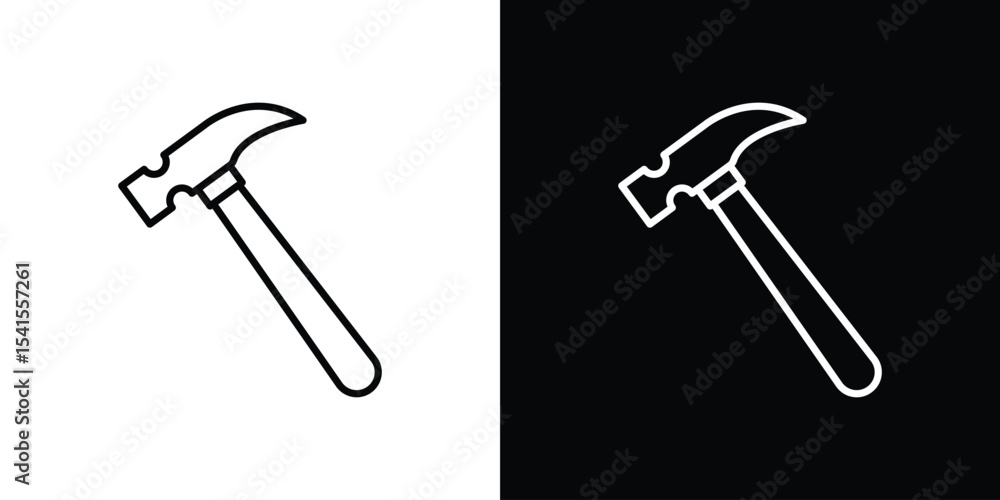 Aufkleber hammer icon design. simple stroke line vector icon set