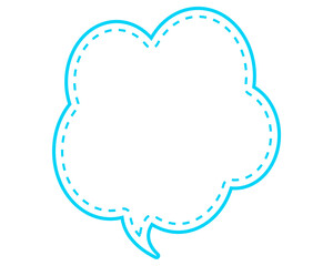シンプルな点線付き吹き出し　雲形
