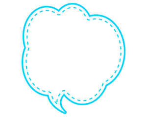 シンプルな点線付き吹き出し　雲形