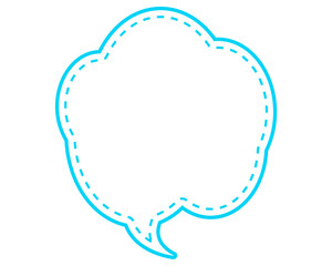 シンプルな点線付き吹き出し　雲形