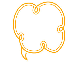 シンプルな二重線の吹き出し　雲形