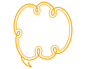 シンプルな二重線の吹き出し　雲形