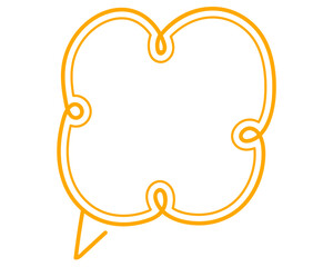 シンプルな二重線の吹き出し　雲形