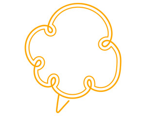 シンプルな二重線の吹き出し　雲形