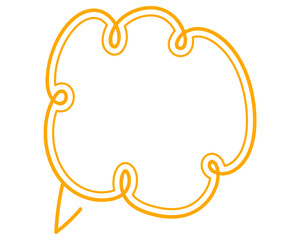 シンプルな二重線の吹き出し　雲形