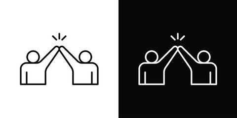 Friends icon design. simple stroke line vector icon set