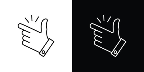 Obraz premium Finger snapping icon design. simple stroke line vector icon set