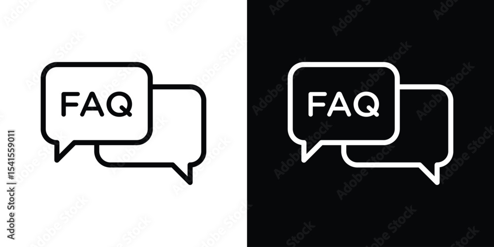 Poster FAQ icon design. simple stroke line vector icon set