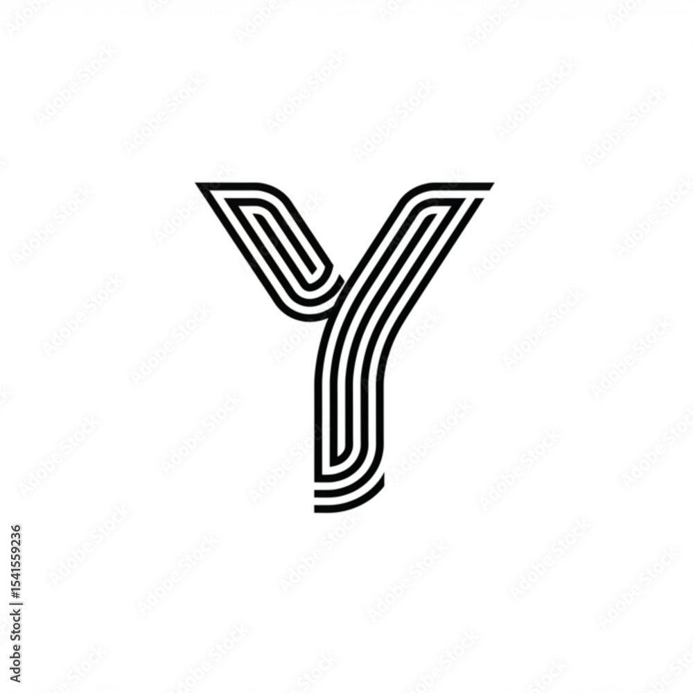 Poster stylish letter y logo design featuring parallel lines a perfect branding element for modern companie