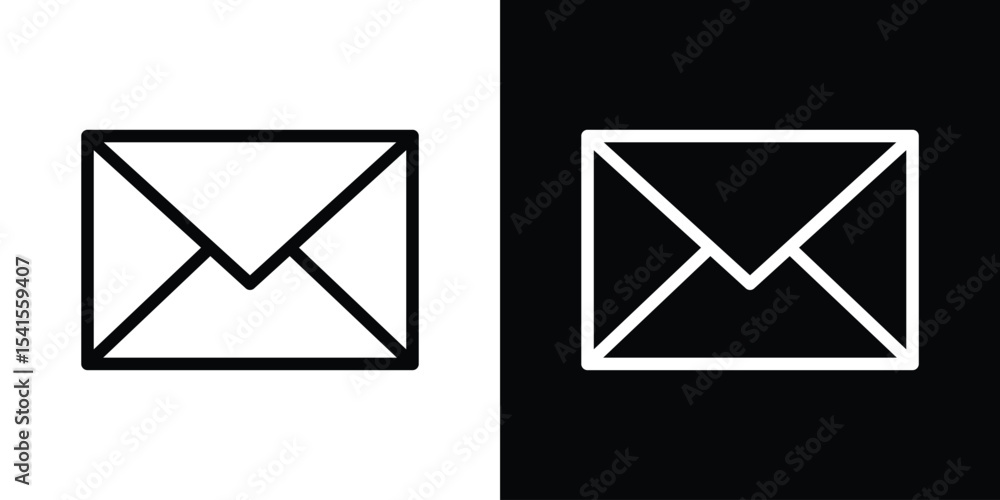 Poster envelope icon design. simple stroke line vector icon set