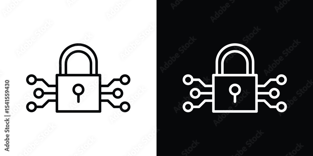 Aufkleber encryption icon design. simple stroke line vector icon set