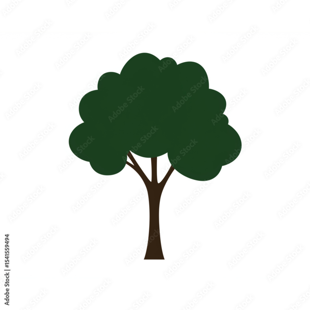 Poster simple green tree design perfect for logos branding nature icons and web design projects
