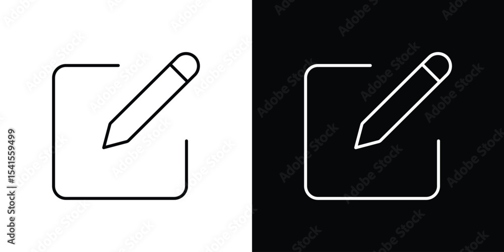 Aufkleber edit icon design. simple stroke line vector icon set