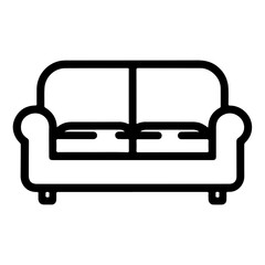 Modern Outline Sofa Icon Vector Representing Interior Seating and Elegant Furniture Essentials