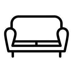 Sofa Icon in Outline Style as a Minimalist Vector for Interior and Furniture Design Concepts