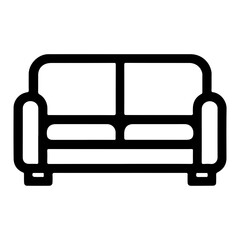 Modern Outline Sofa Icon Vector Representing Interior Seating and Elegant Furniture Essentials