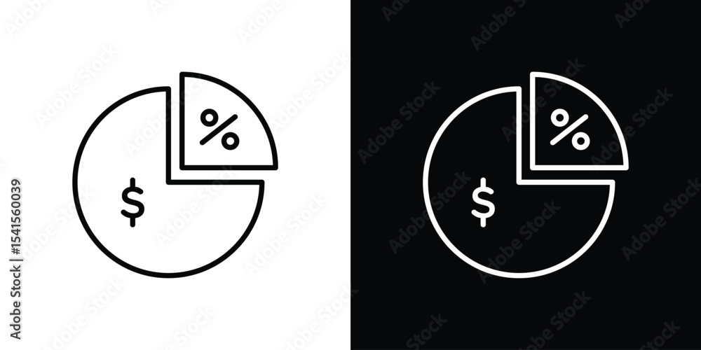 Poster dividend icon design. simple stroke line vector icon set