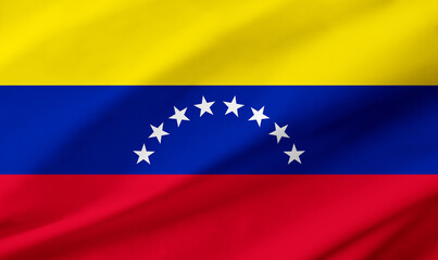 Venezuela flag background with waving fabric texture